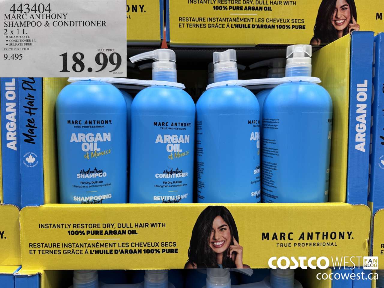 443404 MARC ANTHONY SHAMPOO & CONDITIONER 2 X 1L $18.99