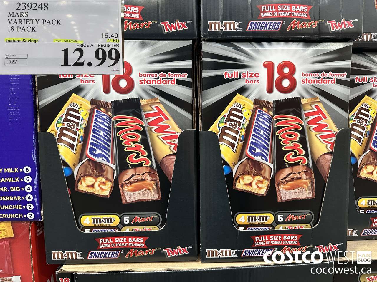 239248 MARS VARIETY PACK 18 PACK ($2.50 INSTANT SAVINGS EXPIRES ON 2025-03-30) $12.99