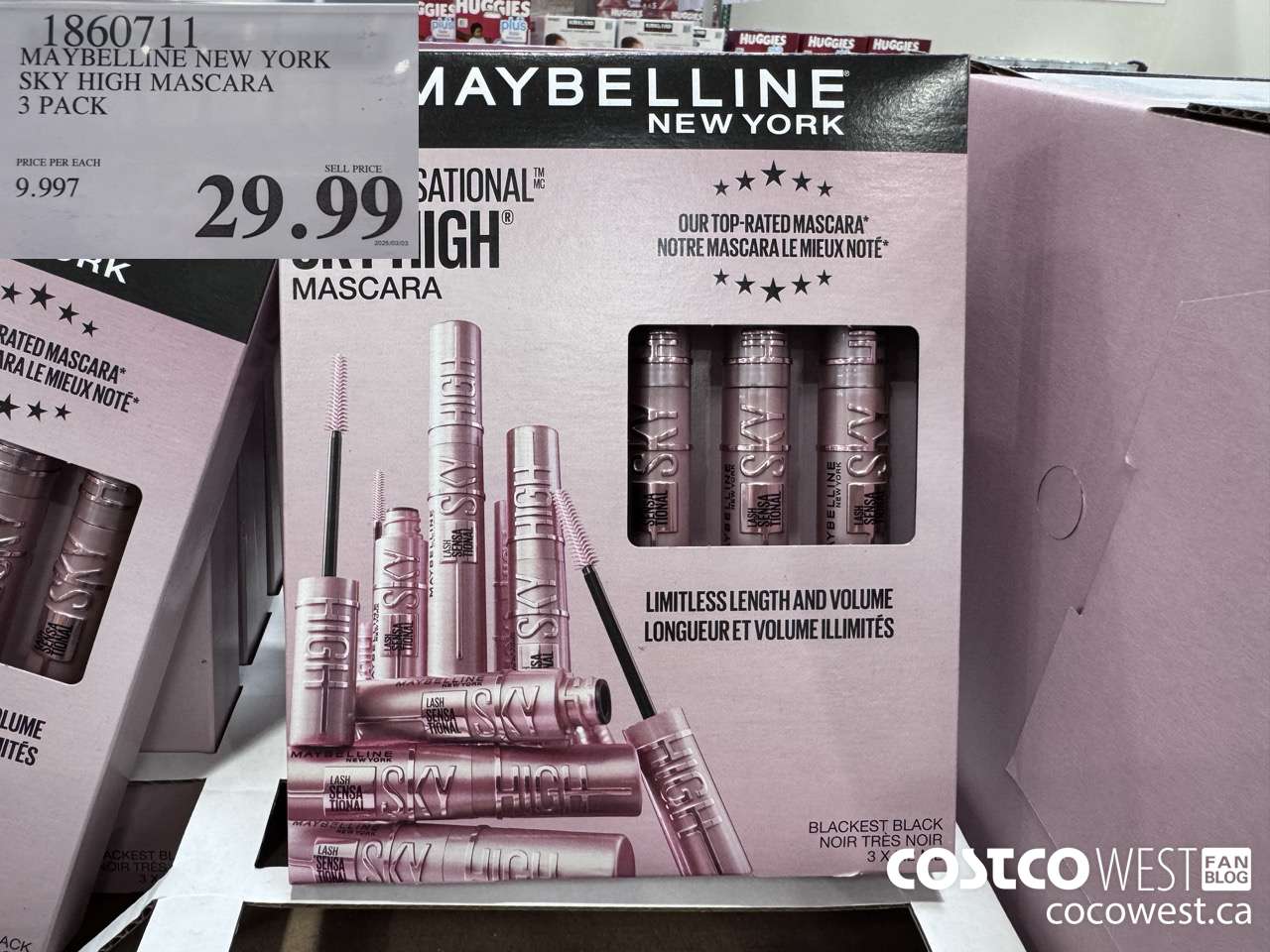1860711 MAYBELINE NEW YORK SKY HIGH MASCARA 3 PACK $29.99