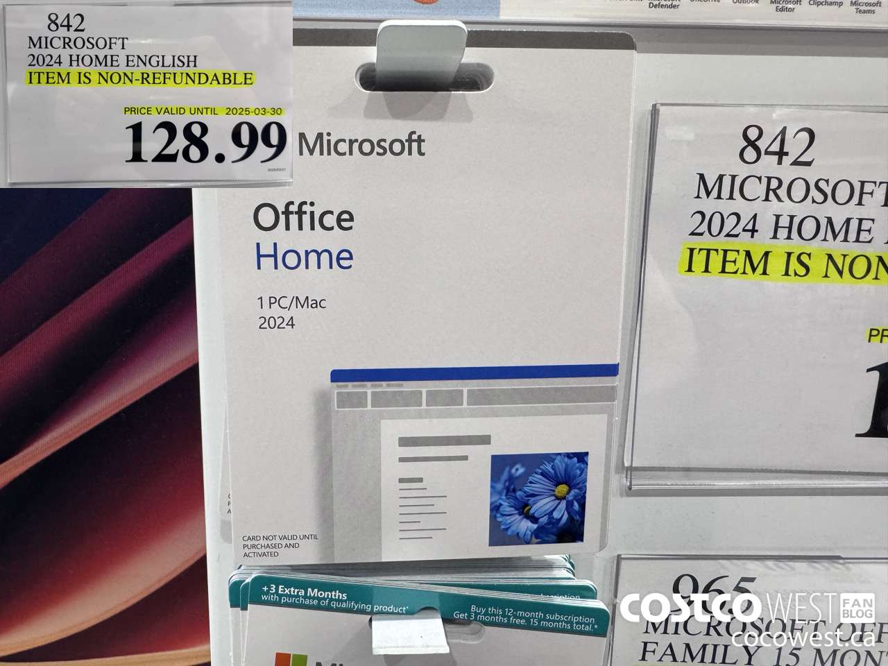 842 MICROSOFT 2024 HOME ENGLISH ITEM IS NON-REFUNDABLE (EXPIRES ON 2025-03-30) $128.99