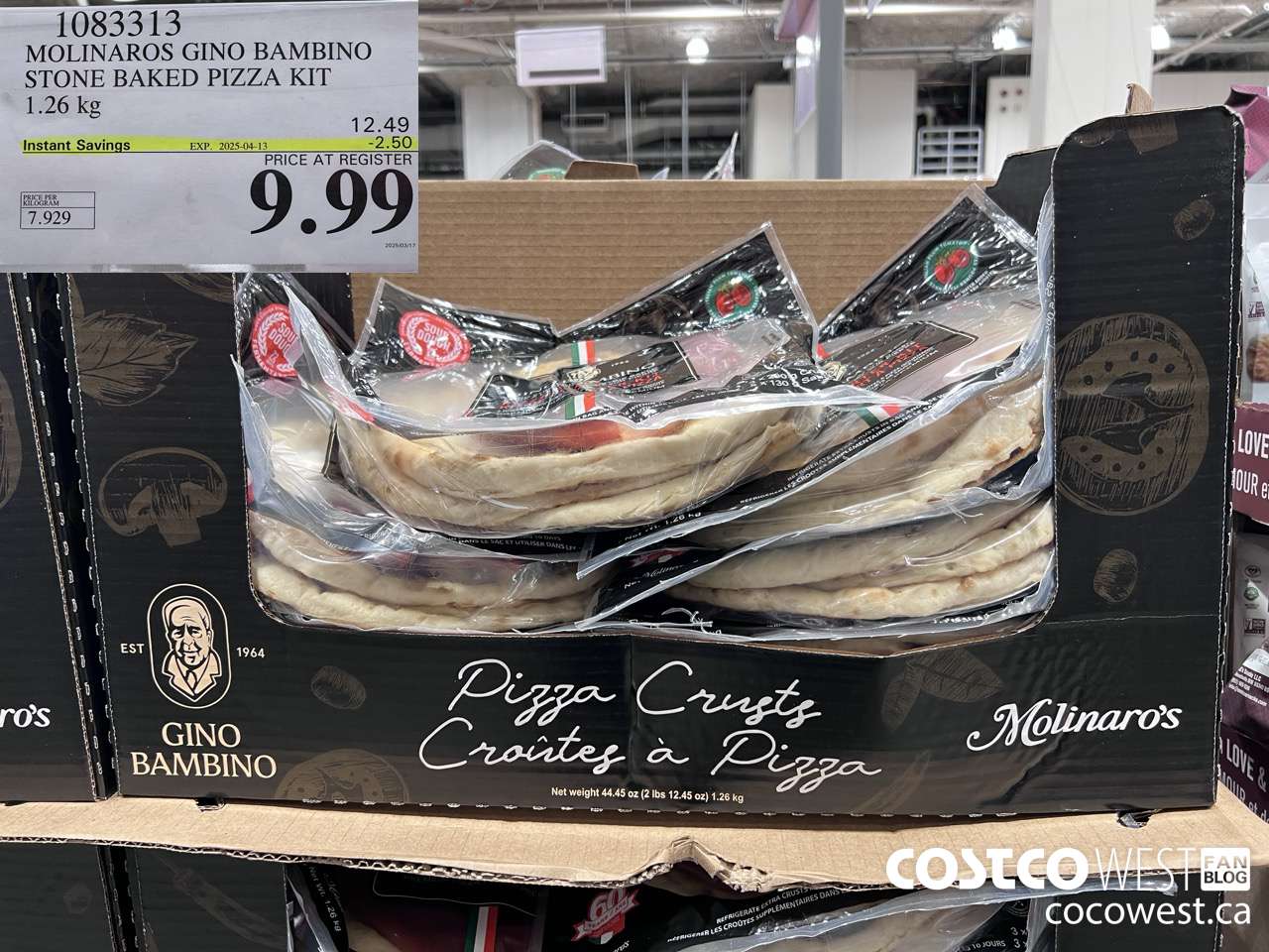 1083313 MOLINAROS GINO AMBINO STONE BAKED PIZZA KIT 1.26KG ($2.50 INSTANT SAVINGS EXPIRES ON 2025-04-13) $9.99