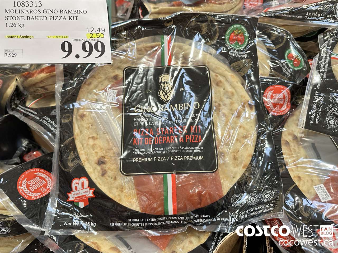 1083313 MOLINAROS GINO AMBINO STONE BAKED PIZZA KIT 1.26KG ($2.50 INSTANT SAVINGS EXPIRES ON 2025-04-13) $9.99