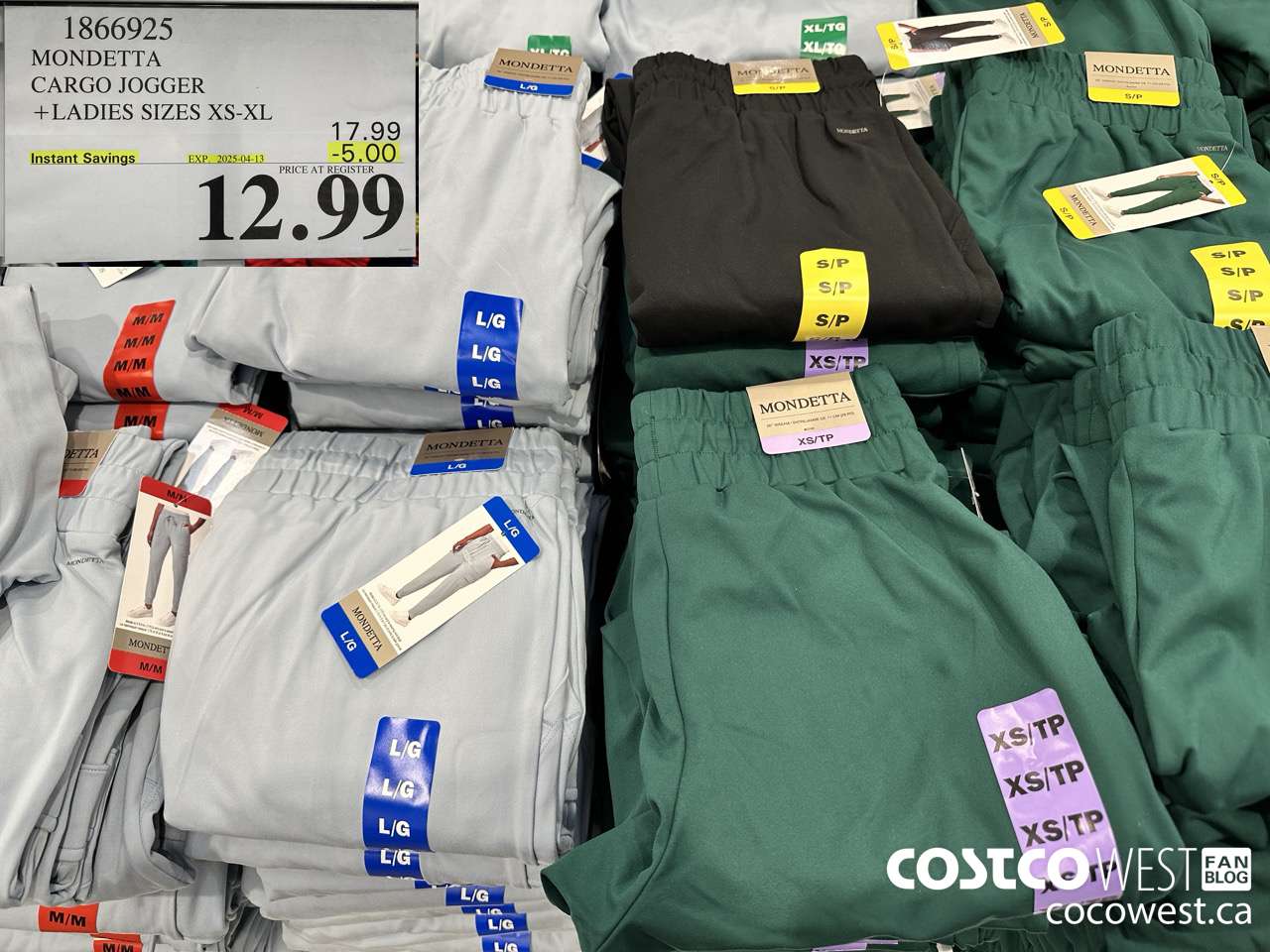 1866925 MONDETTA CARGO JOGGER LADIES SIZES XS-XL ($5.00 INSTANT SAVINGS EXPIRES ON 2025-04-13) $12.99