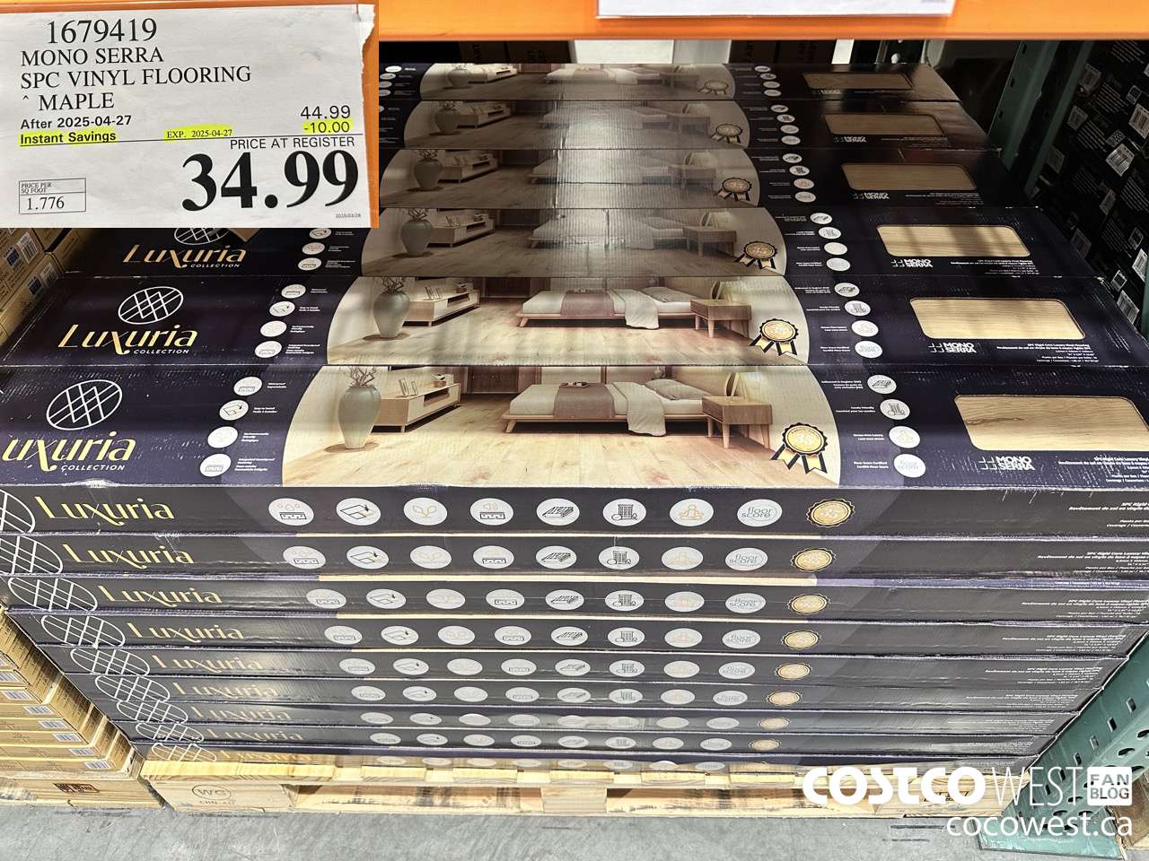 1679419 MONO SERRA SPC VINYL FLOORING MAPLE ($10.00 INSTANT SAVINGS EXPIRES ON 2025-04-27) $34.99