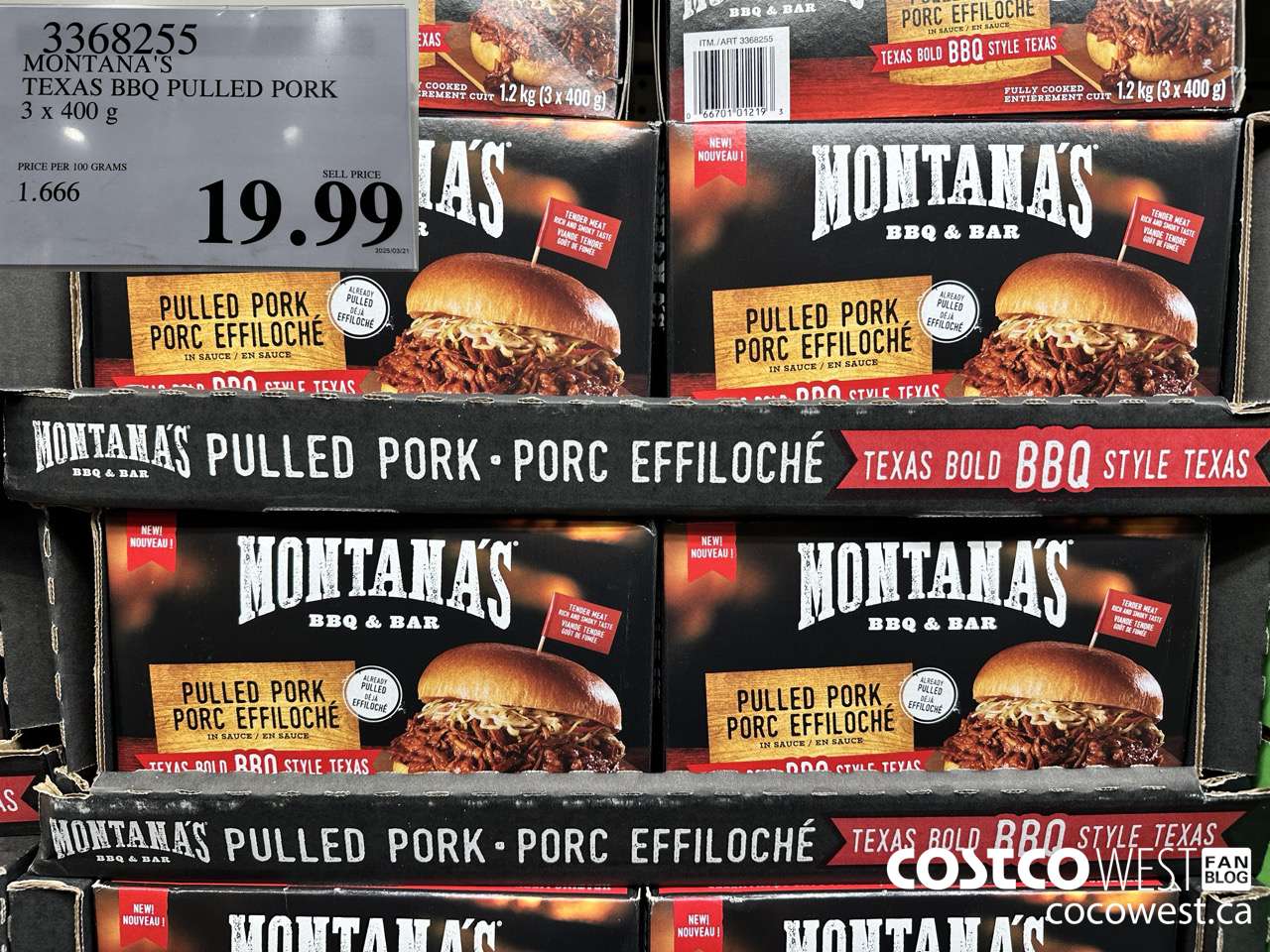 3368255 MONTANA'S TEXAS BBQ PULLED PORK 3 X 400G $19.99