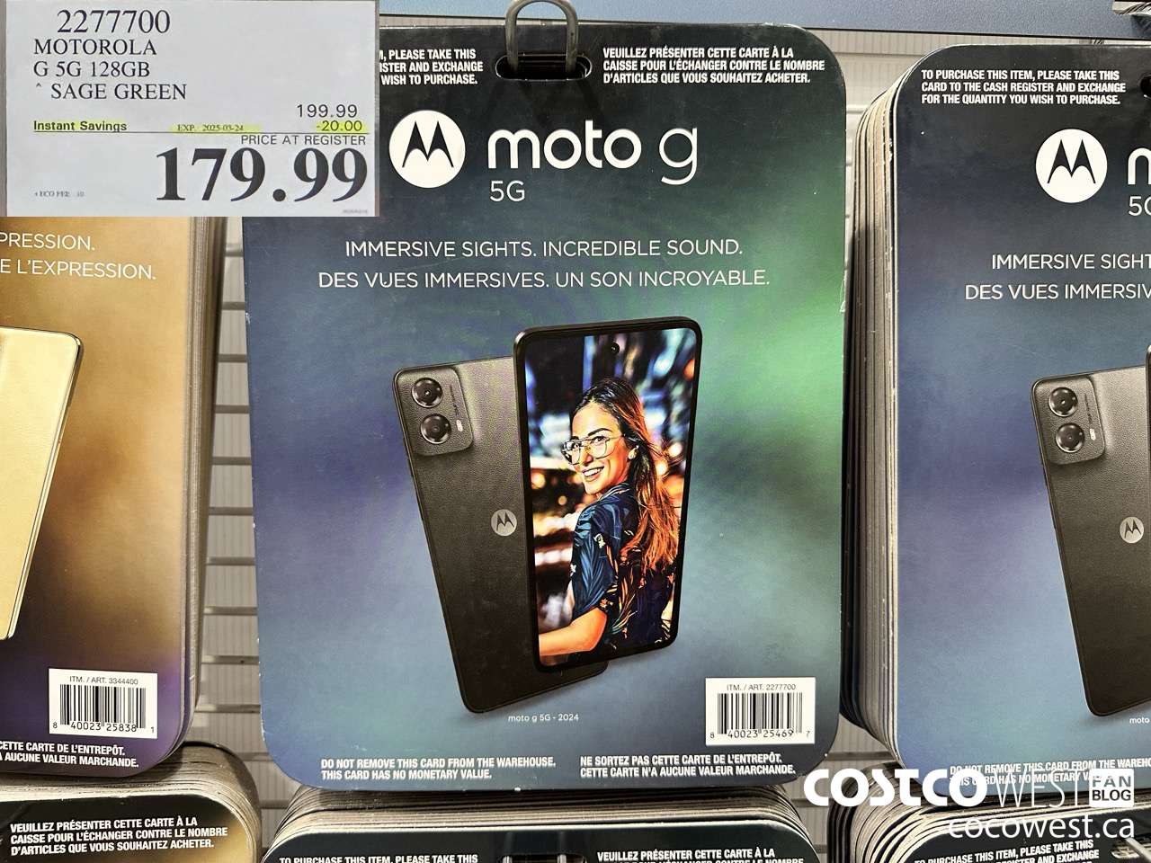 2277700 MOTOROLA G 5G 128GB SAGE GREEN ($20.00 INSTANT SAVINGS EXPIRES ON 2025-03-24) $179.99