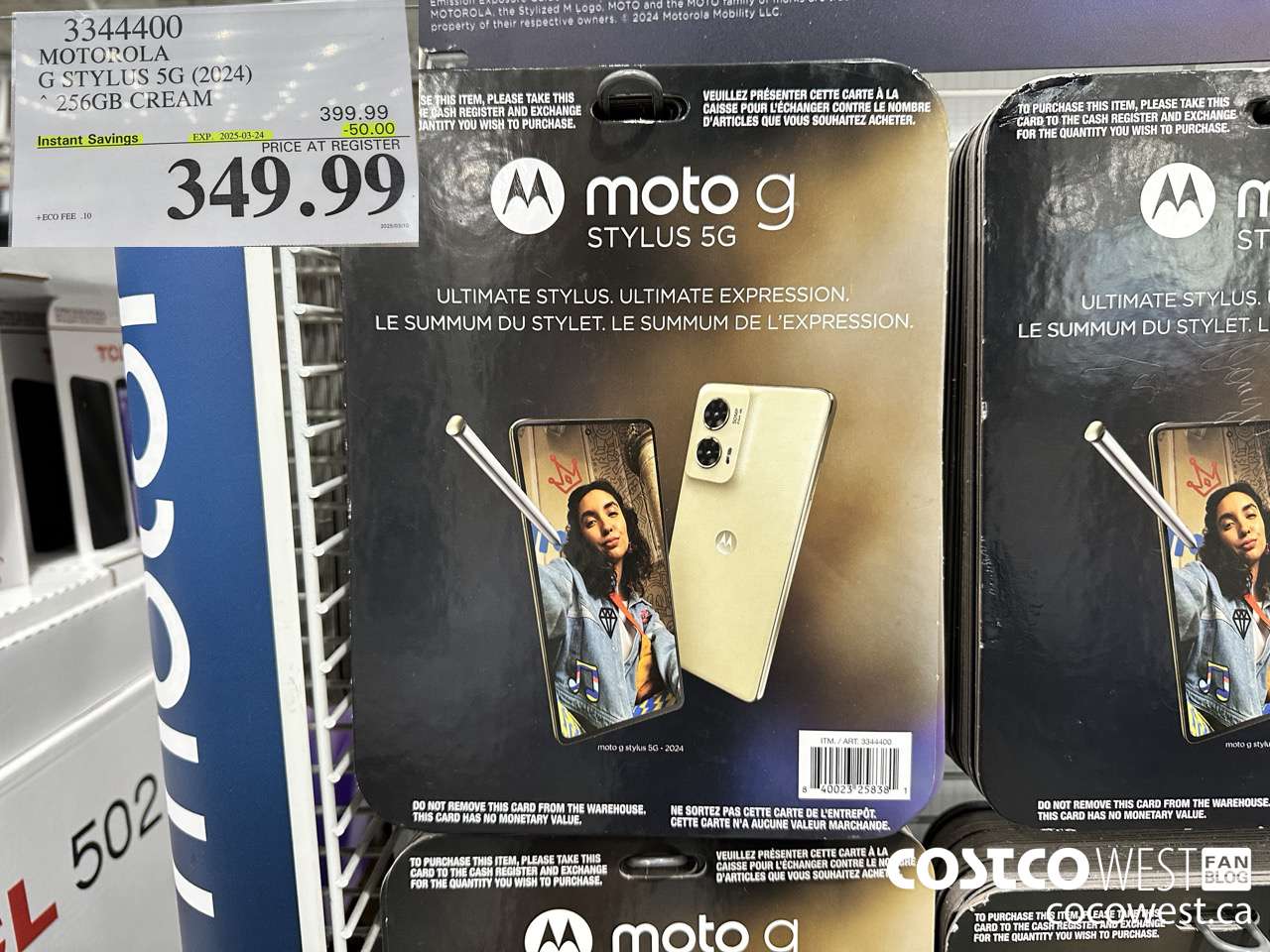 3344400 MOTOROLA G STYLUS 5G (2024) 256GB CREAM ($50.00 INSTANT SAVINGS EXPIRES ON 2025-03-24) $349.99