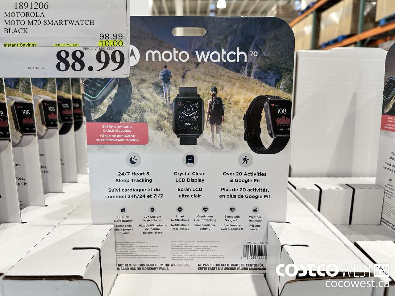 1891206 MOTOROLA MOTO M70 SMARTWATCH BLACK ($10.00 INSTANT SAVINGS EXPIRES ON 2025-03-05) $88.99