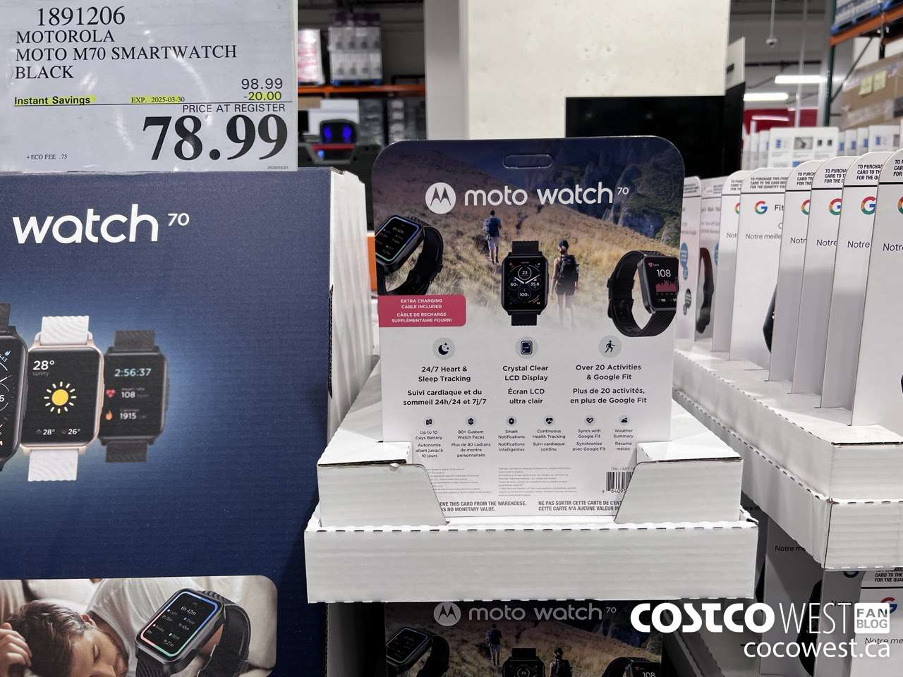 1891206 MOTOROLA MOTO M70 SMARTWATCH BLACK ($20.00 INSTANT SAVINGS EXPIRES ON 2025-03-30) $78.99