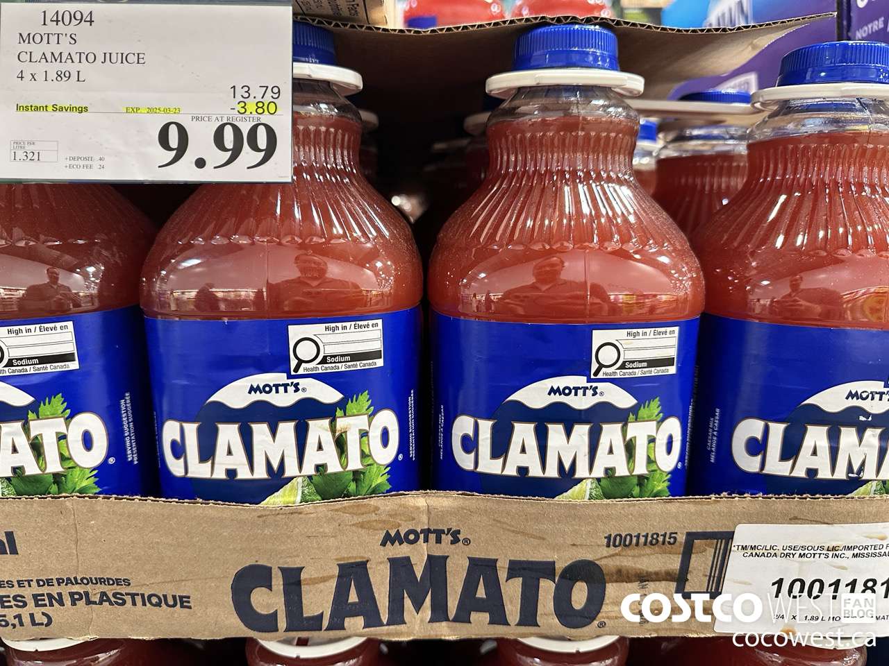 14094 MOTTS CLAMATO JUICE 4 X 1.89 L ($3.80 INSTANT SAVINGS EXPIRES ON 2025-03-23) $9.99