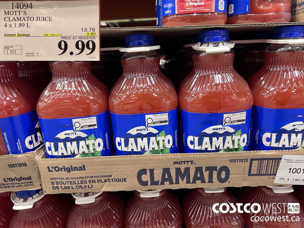 14094 MOTTS CLAMATO JUICE 4 X 1.89 L ($3.80 INSTANT SAVINGS EXPIRES ON 2025-03-23) $9.99
