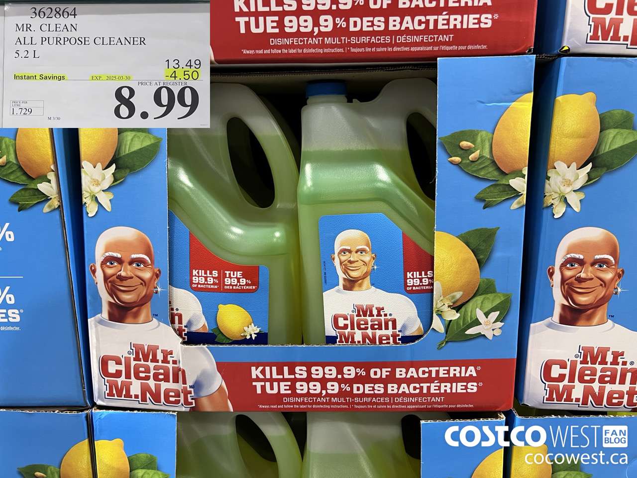 362864 MR. CLEAN ALL PURPOSE CLEANER 5.2 L ($4.50 INSTANT SAVINGS EXPIRES ON 2025-03-30) $8.99