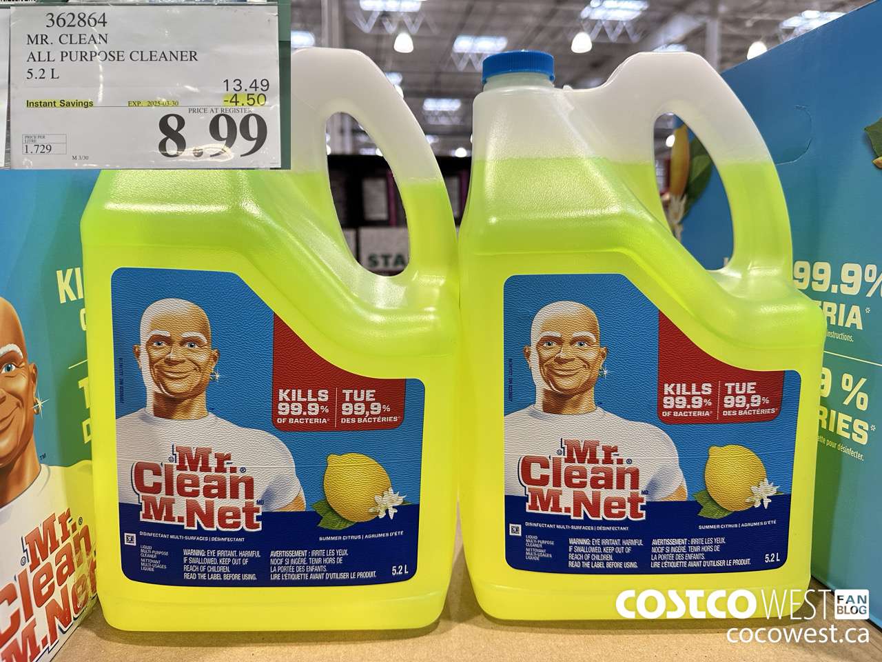 362864 MR. CLEAN ALL PURPOSE CLEANER 5.2 L ($4.50 INSTANT SAVINGS EXPIRES ON 2025-03-30) $8.99