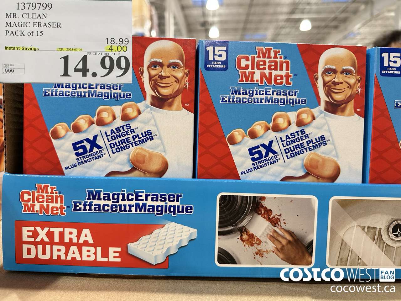 1379799 MR. CLEAN MAGIC ERASER VARIETY PACK PACK OF 15 ($4.00 INSTANT SAVINGS EXPIRES ON 2025-03-02) $14.99