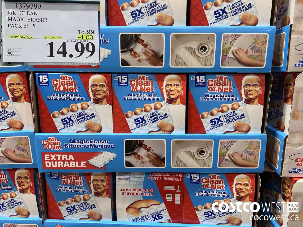 1379799 MR. CLEAN MAGIC ERASER VARIETY PACK PACK OF 15 ($4.00 INSTANT SAVINGS EXPIRES ON 2025-03-30) $14.99