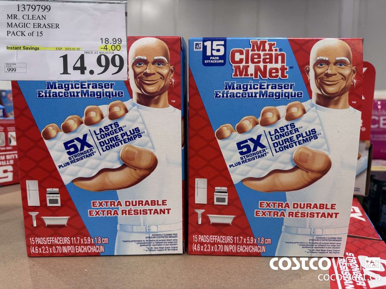1379799 MR. CLEAN MAGIC ERASER VARIETY PACK PACK OF 15 ($4.00 INSTANT SAVINGS EXPIRES ON 2025-03-30) $14.99