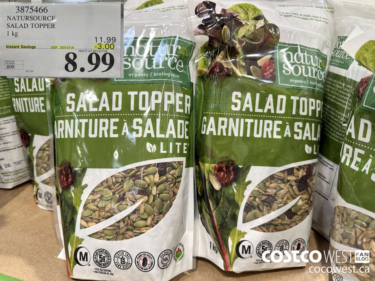 3875466 NATURSOURCE ORGANIC SALAD TOPPER 1 kg ($3.00 INSTANT SAVINGS EXPIRES ON 2025-03-30) $8.99