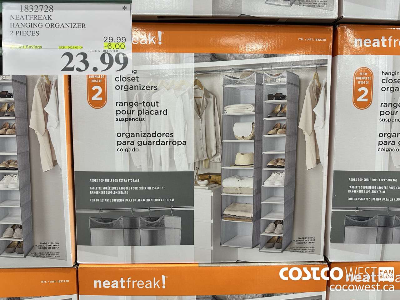 1832728 NEATFREAK HANGING ORGANIZER 2 PIECES ($6.00 INSTANT SAVINGS EXPIRES ON 2025-03-09) $23.99