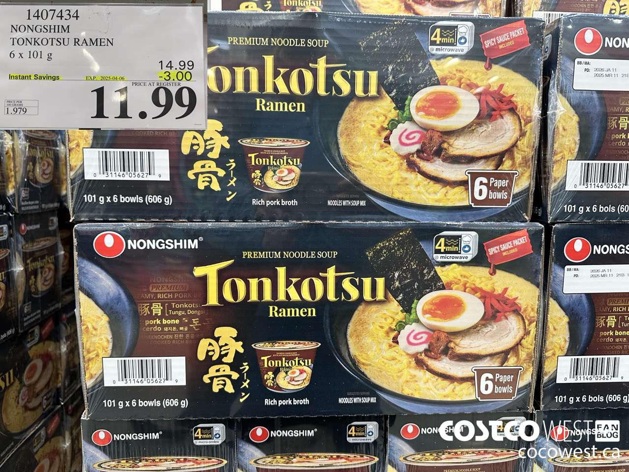 1407434 NONG SHIM TONKOTSU RAMEN 6 x 101 g ($3.00 INSTANT SAVINGS EXPIRES ON 2025-04-06) $11.99