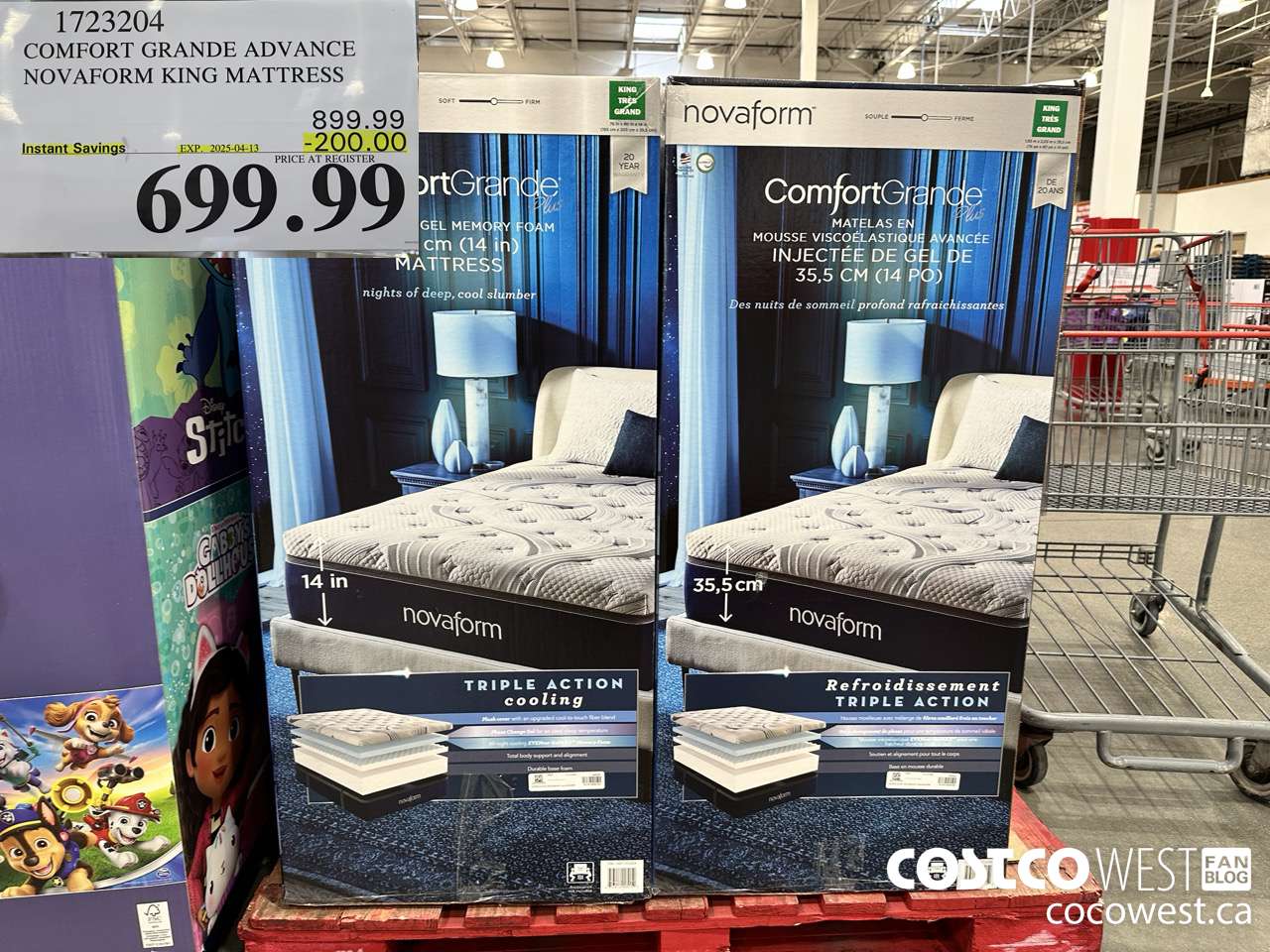 1723204 NOVAFORM COMFORT GRANDE ADVANCED KING MATTRESS ($200.00 INSTANT SAVINGS EXPIRES ON 2025-04-13) $699.99