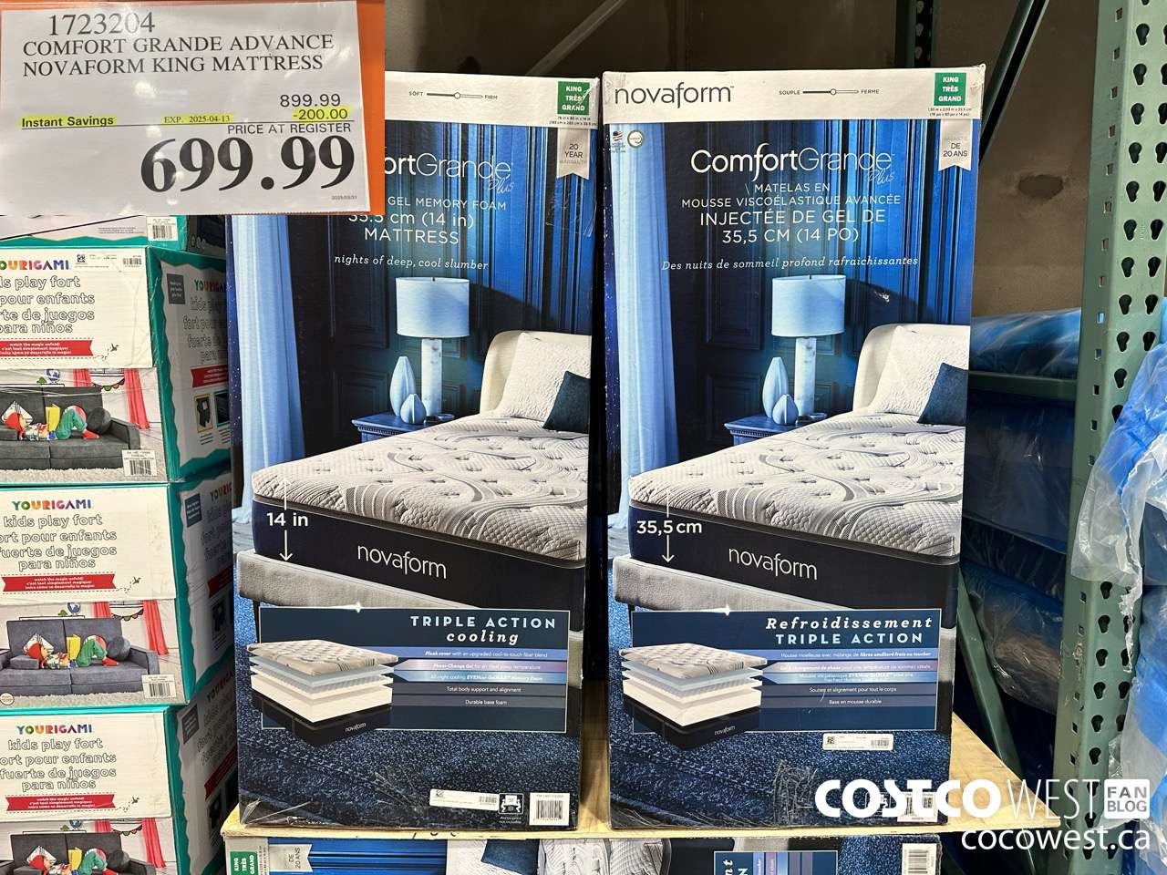 1723204 NOVAFORM COMFORT GRANDE ADVANCED KING MATTRESS ($200.00 INSTANT SAVINGS EXPIRES ON 2025-04-13) $699.99