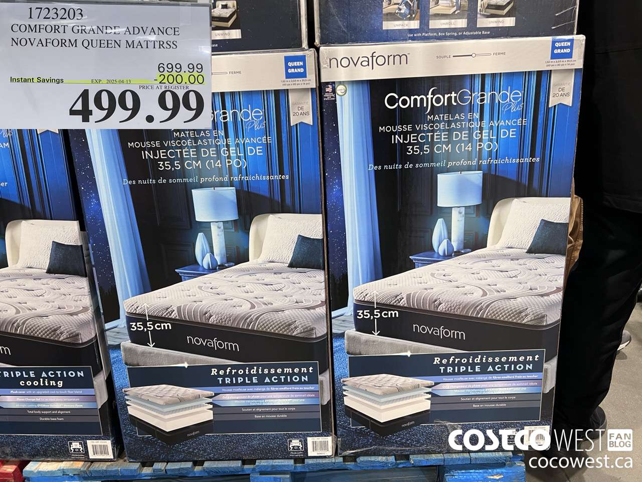 1723203 NOVAFORM CONFORTGRANDE ADVANCED QUEEN MATTRESS ($200.00 INSTANT SAVINGS EXPIRES ON 2025-04-13) $499.99