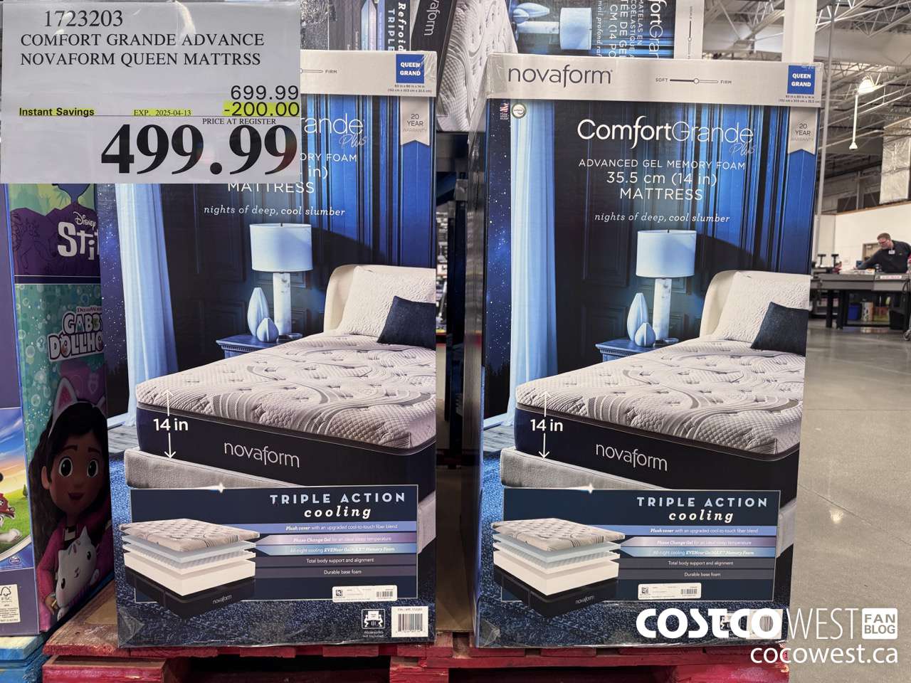 1723203 NOVAFORM CONFORTGRANDE ADVANCED QUEEN MATTRESS ($200.00 INSTANT SAVINGS EXPIRES ON 2025-04-13) $499.99