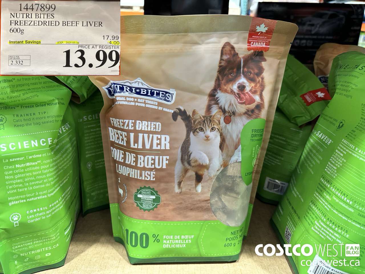 1447899 NUTRI BITES FREEZEDRIED BEEF LIVER 600g ($4.00 INSTANT SAVINGS EXPIRES ON 2025-03-16) $13.99
