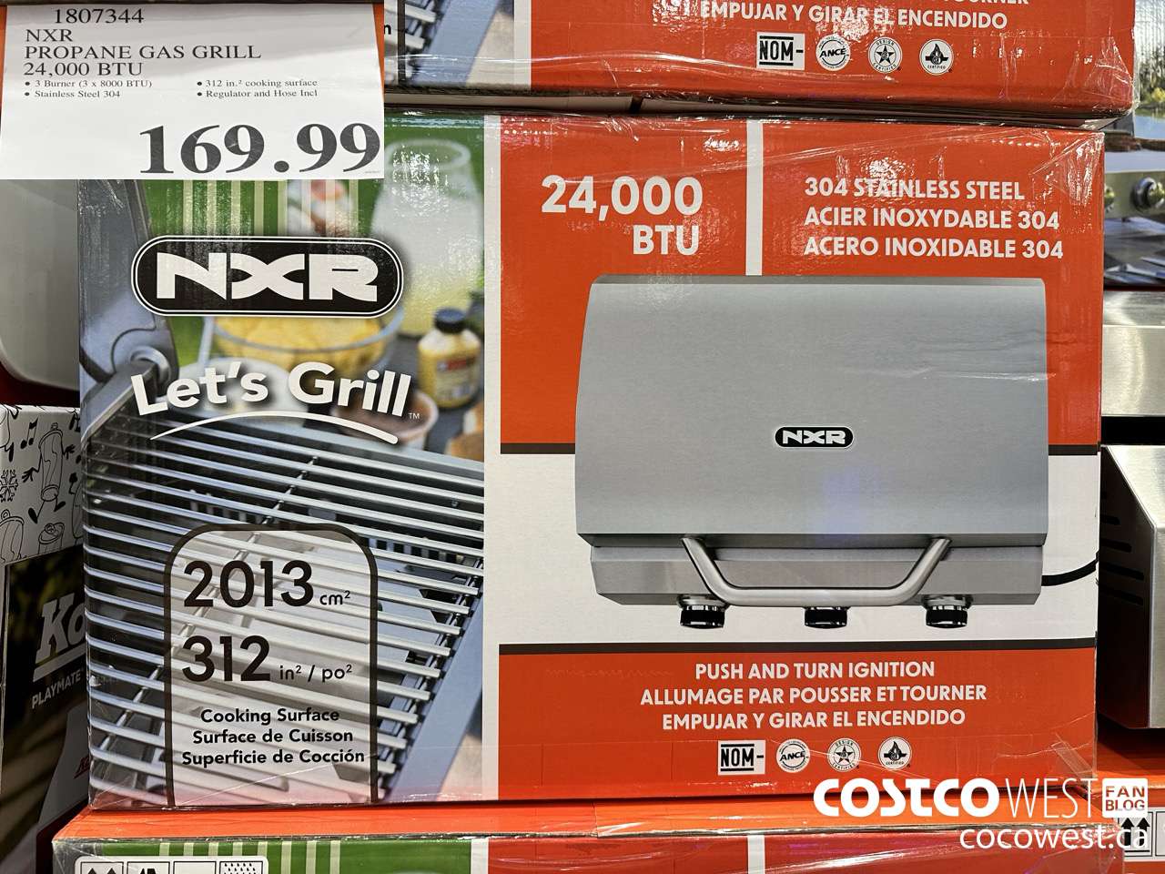 1807344 NXR PROPANE GAS GRILL 24,000 BTU $169.99