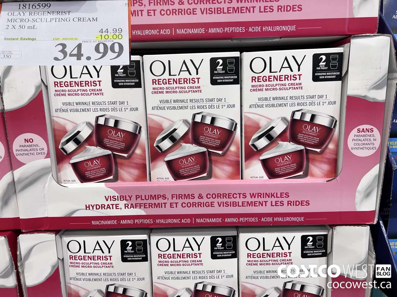 1816599 OLAY REGENERIST 2 X 50ML ($10.00 INSTANT SAVINGS EXPIRES ON 2025-03-30) $34.99