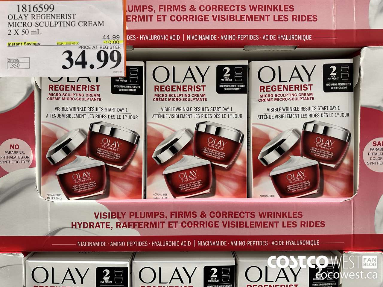 1816599 OLAY REGENERIST 2 X 50ML ($10.00 INSTANT SAVINGS EXPIRES ON 2025-03-30) $34.99