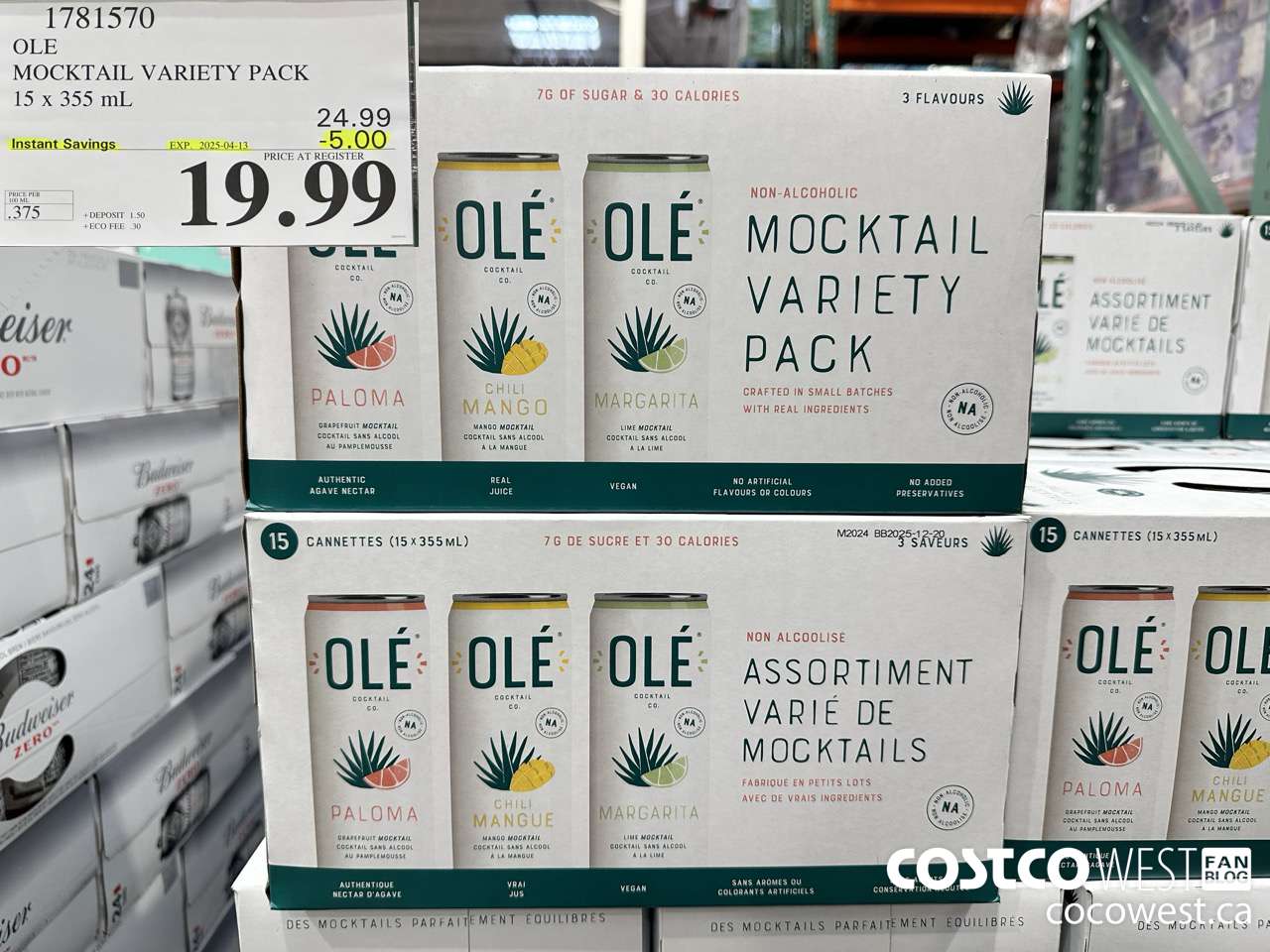 1781570 OLE MOCKTAIL VARIETY PACK 15 X 355 ML ($5.00 INSTANT SAVINGS EXPIRES ON 2025-04-13) $19.99