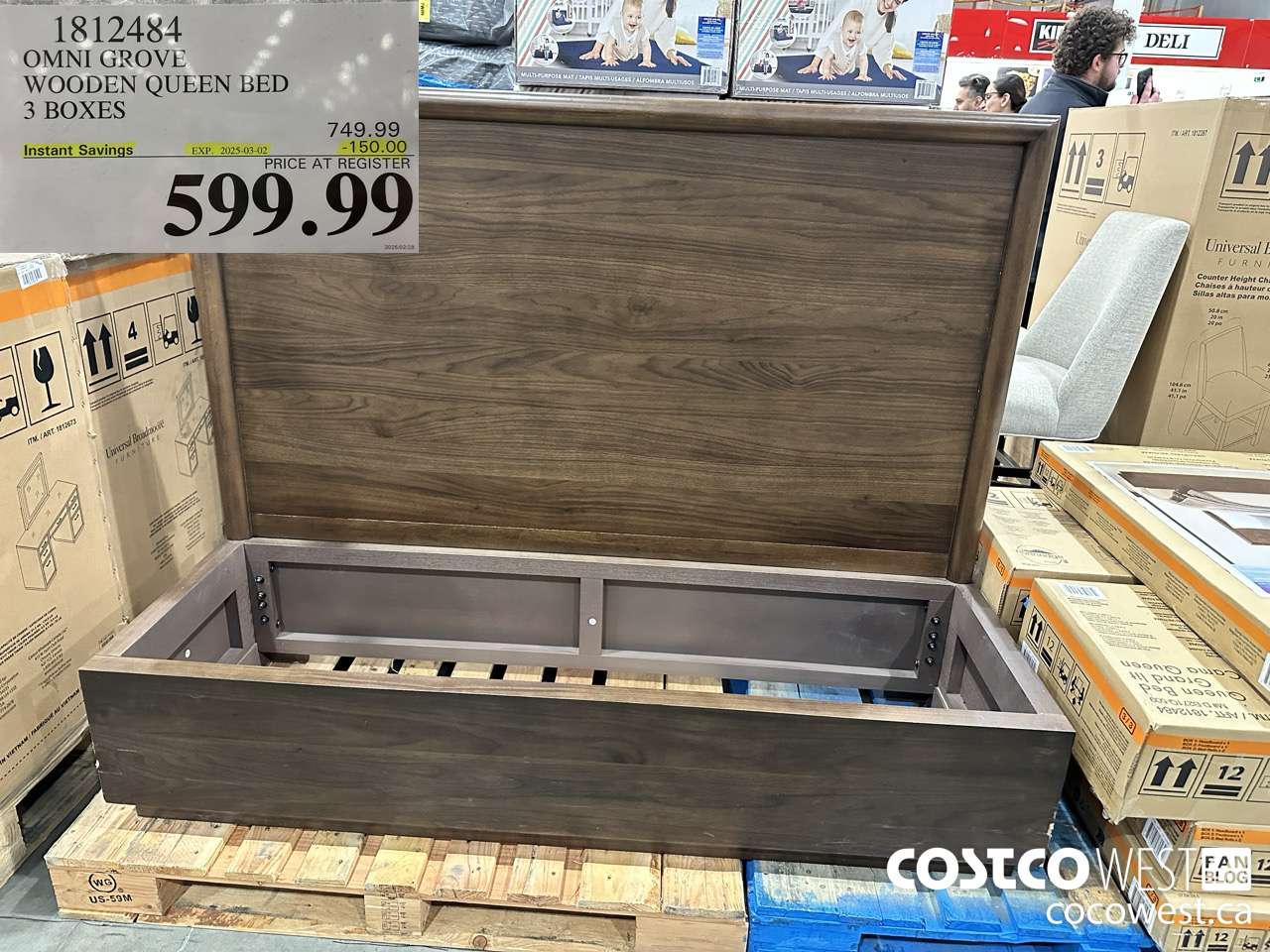 1812484 OMNI GROVE WOODEN QUEEN BED 3 BOXES ($150.00 INSTANT SAVINGS EXPIRES ON 2025-03-02) $599.99
