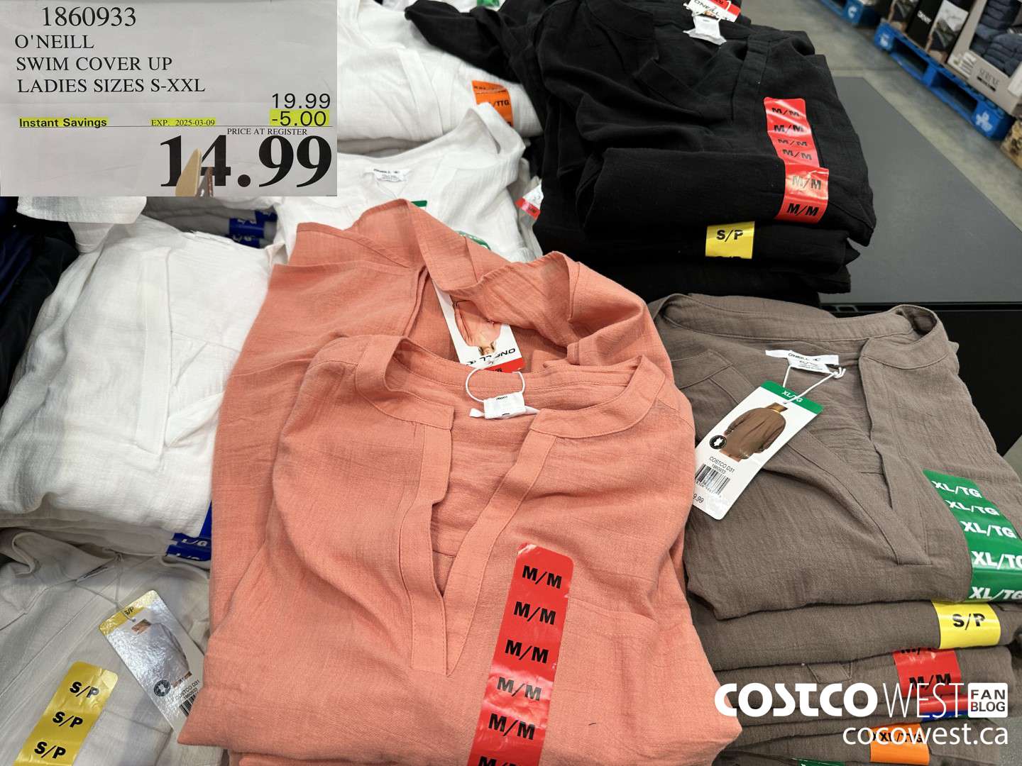 1860933 O'NEILL SWIM COVER UP LADIES SIZES S-XXL ($5.00 INSTANT SAVINGS EXPIRES ON 2025-03-09) $14.99