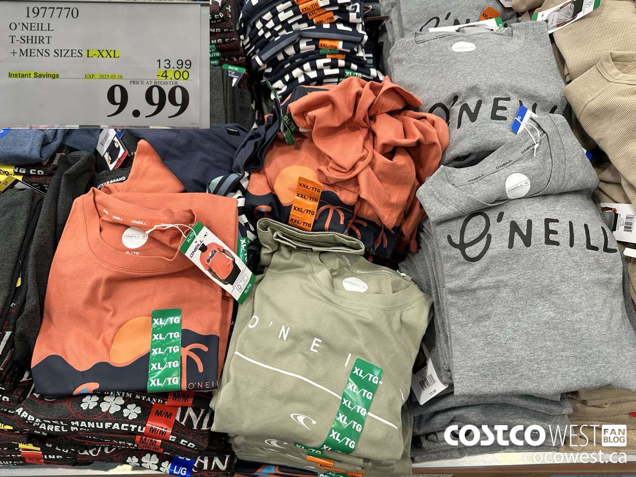 1977770 O'NEILL T-SHIRT MENS SIZES L-XXL ($4.00 INSTANT SAVINGS EXPIRES ON 2025-03-16) $9.99