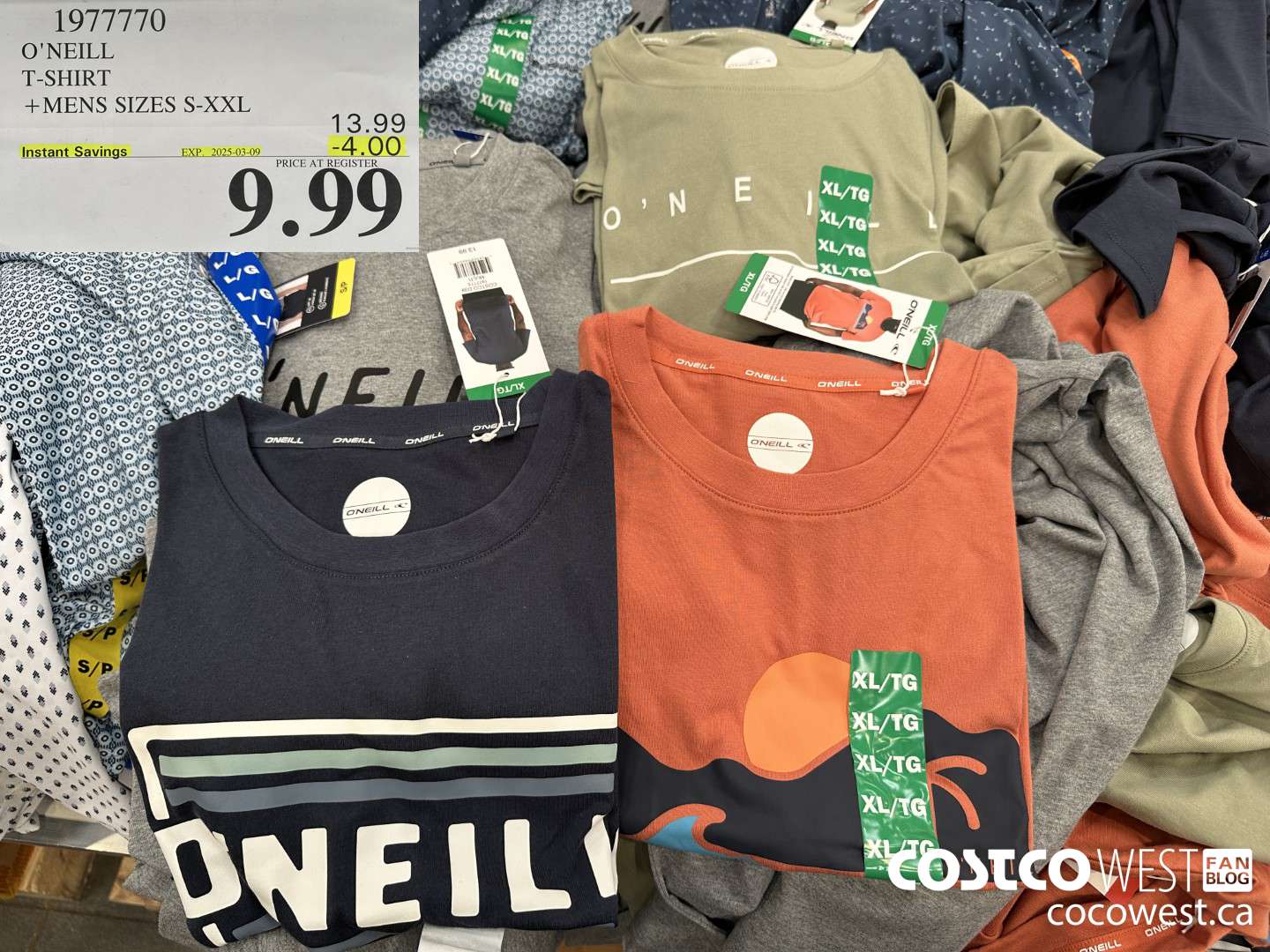 1977770 O'NEILL T-SHIRT MENS SIZES S-XXL ($4.00 INSTANT SAVINGS EXPIRES ON 2025-03-09) $9.99