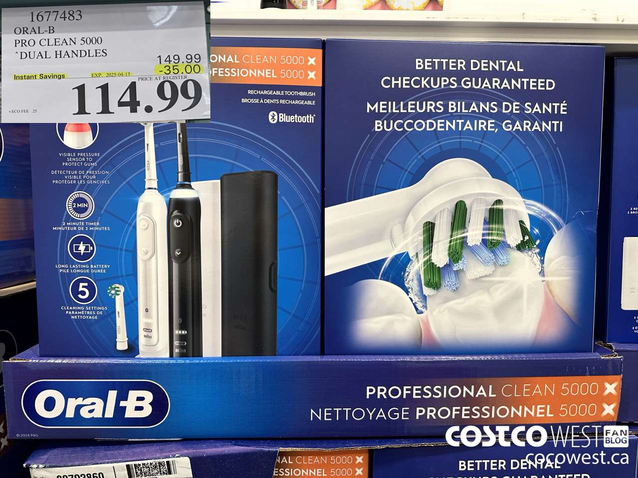1677483 ORAL-B PRO CLEAN 5000 DUAL HANDLES ($35.00 INSTANT SAVINGS EXPIRES ON 2025-04-13) $114.99