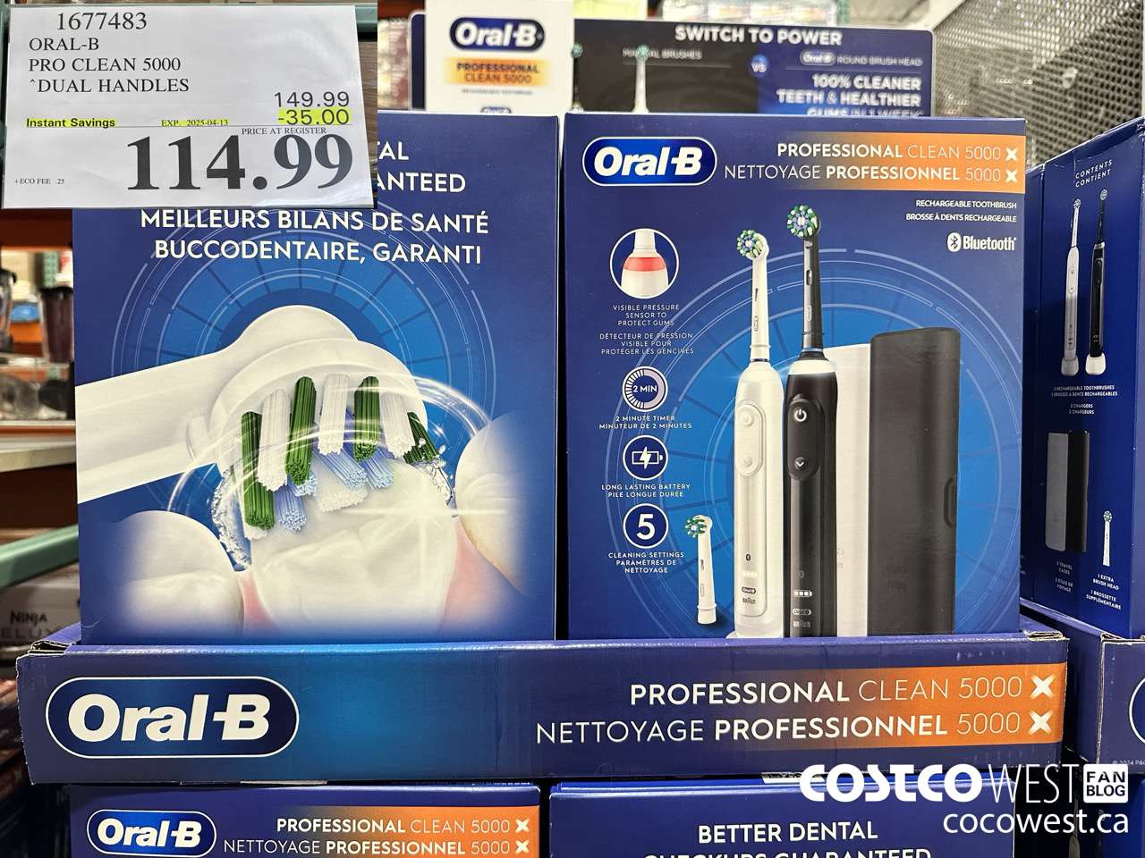 1677483 ORAL-B PRO CLEAN 5000 DUAL HANDLES ($35.00 INSTANT SAVINGS EXPIRES ON 2025-04-13) $114.99