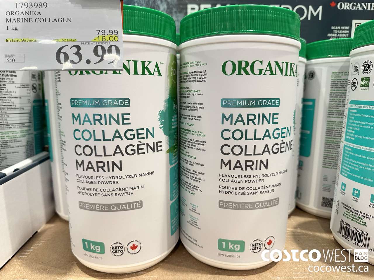 1793989 ORGANIKA MARINE COLLAGEN 1 KG ($16.00 INSTANT SAVINGS EXPIRES ON 2025-03-02) $63.99