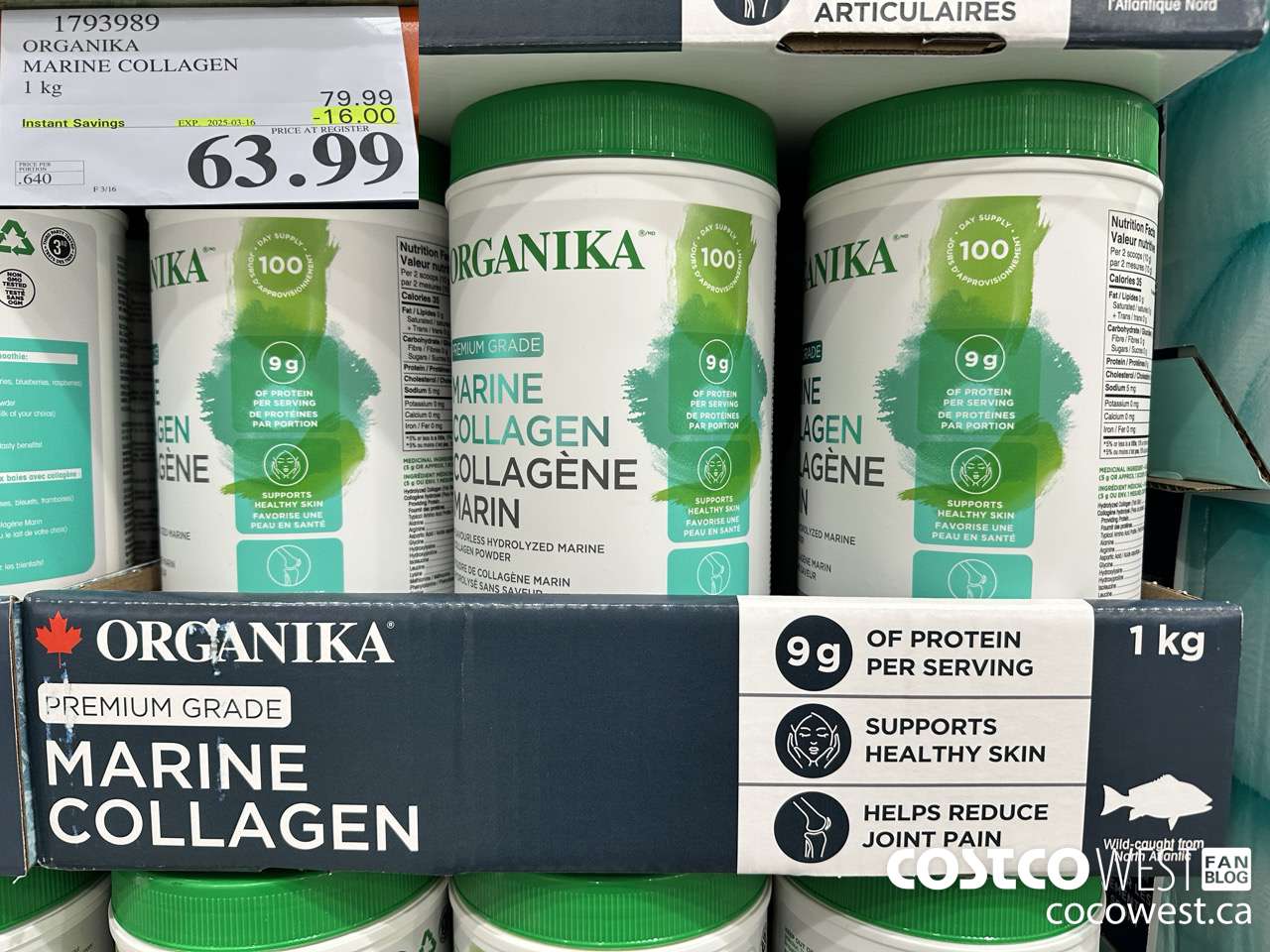 1793989 ORGANIKA MARINE COLLAGEN 1 KG ($16.00 INSTANT SAVINGS EXPIRES ON 2025-03-16) $63.99