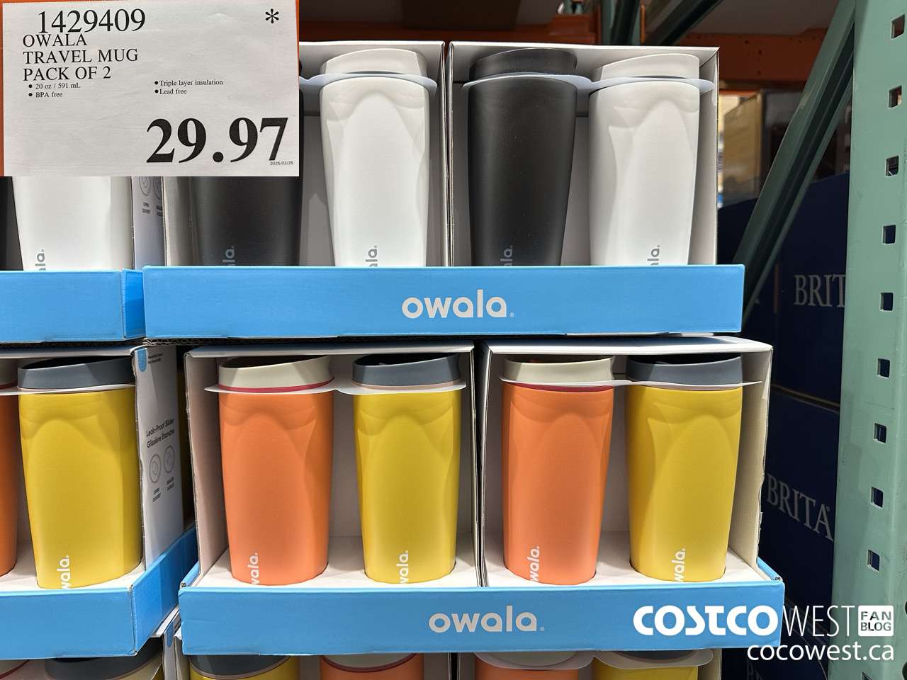 1429409 OWALA TRAVEL MUG PACK OF 2 $29.97