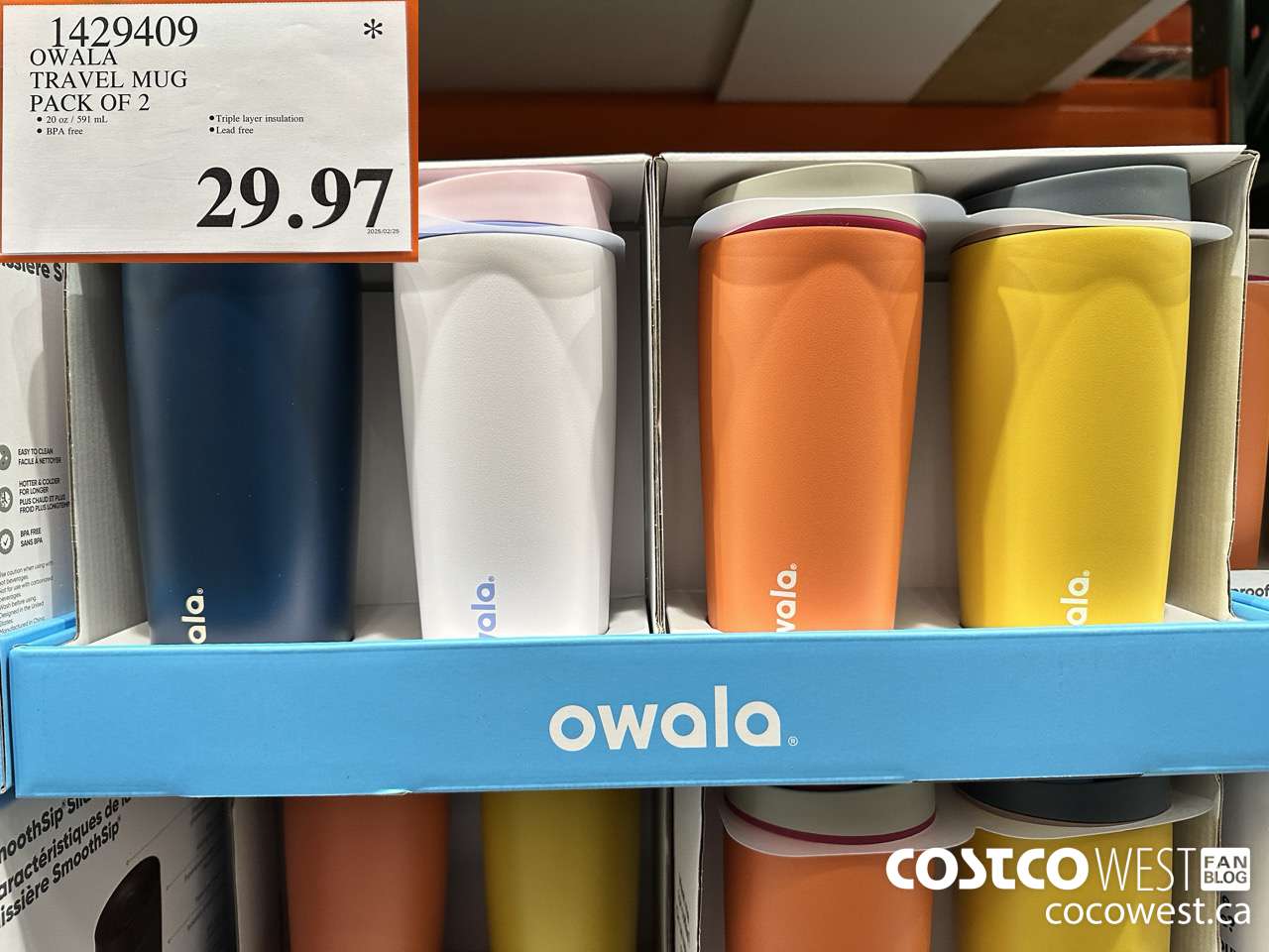 1429409 OWALA TRAVEL MUG PACK OF 2 $29.97