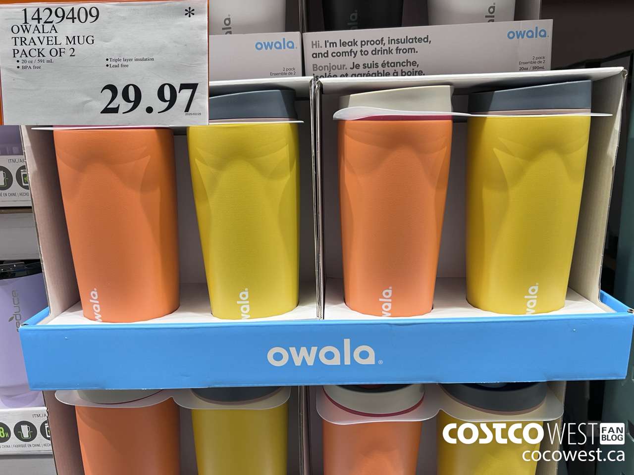 1429409 OWALA TRAVEL MUG PACK OF 2 $29.97