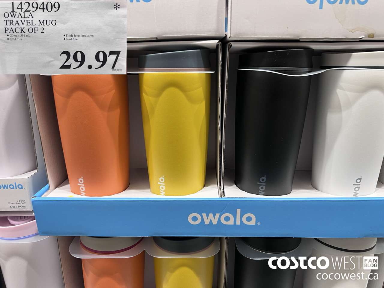 1429409 OWALA TRAVEL MUG PACK OF 2 $29.97