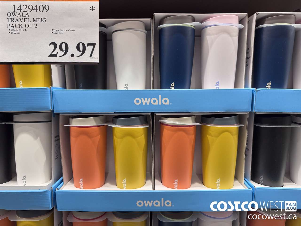 1429409 OWALA TRAVEL MUG PACK OF 2 $29.97