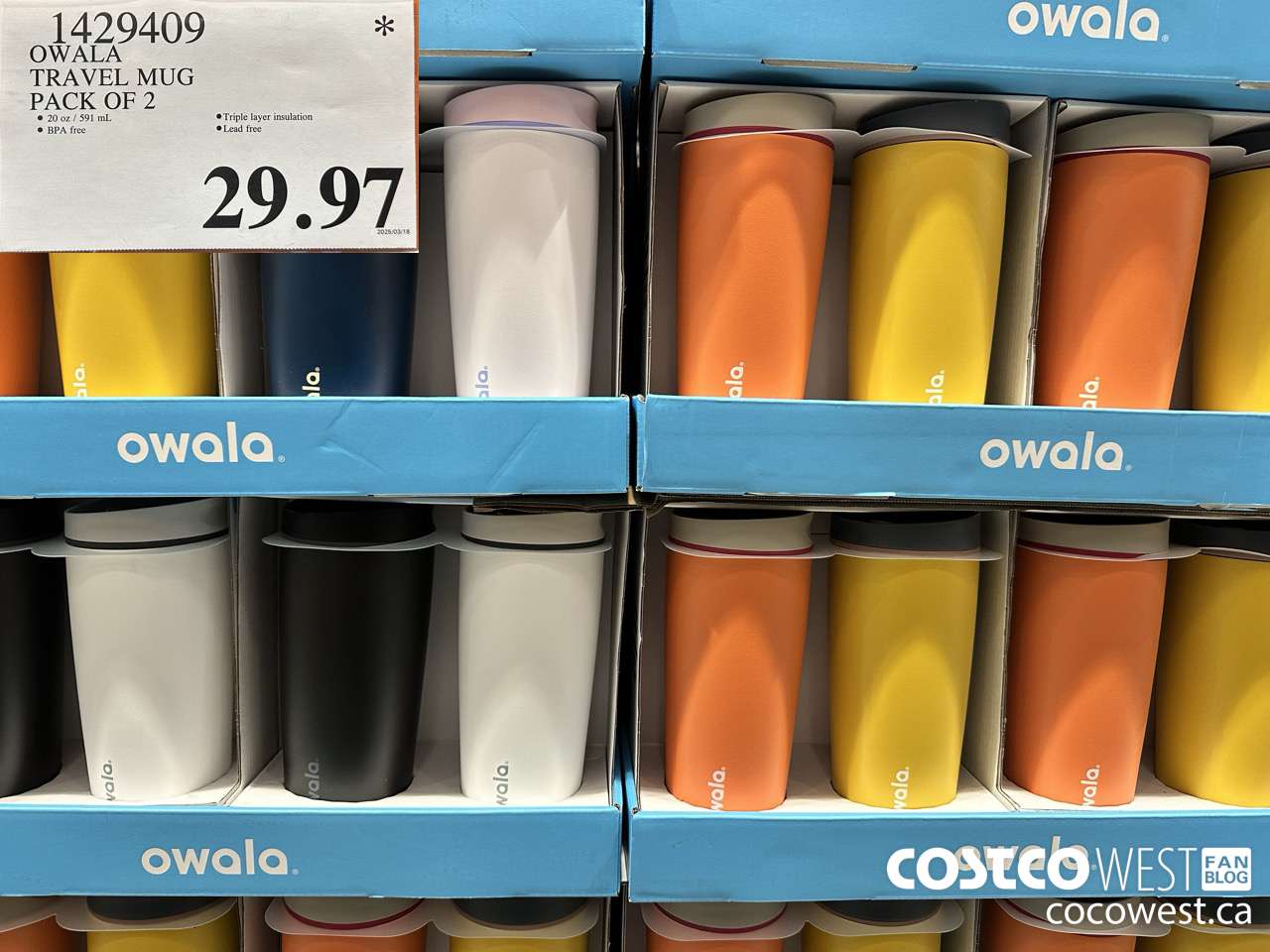 1429409 OWALA TRAVEL MUG PACK OF 2 $29.97