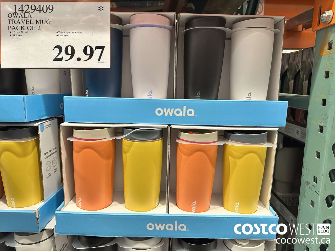 1429409 OWALA TRAVEL MUG PACK OF 2 $29.97