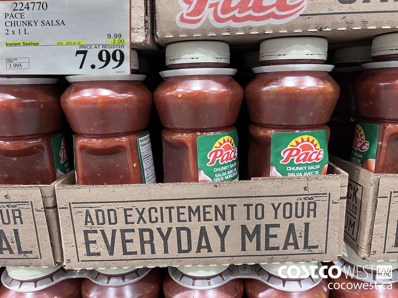 224770 PACE THICK & CHUNKY SALSA 2 X 1L ($2.00 INSTANT SAVINGS EXPIRES ON 2025-03-30) $7.99