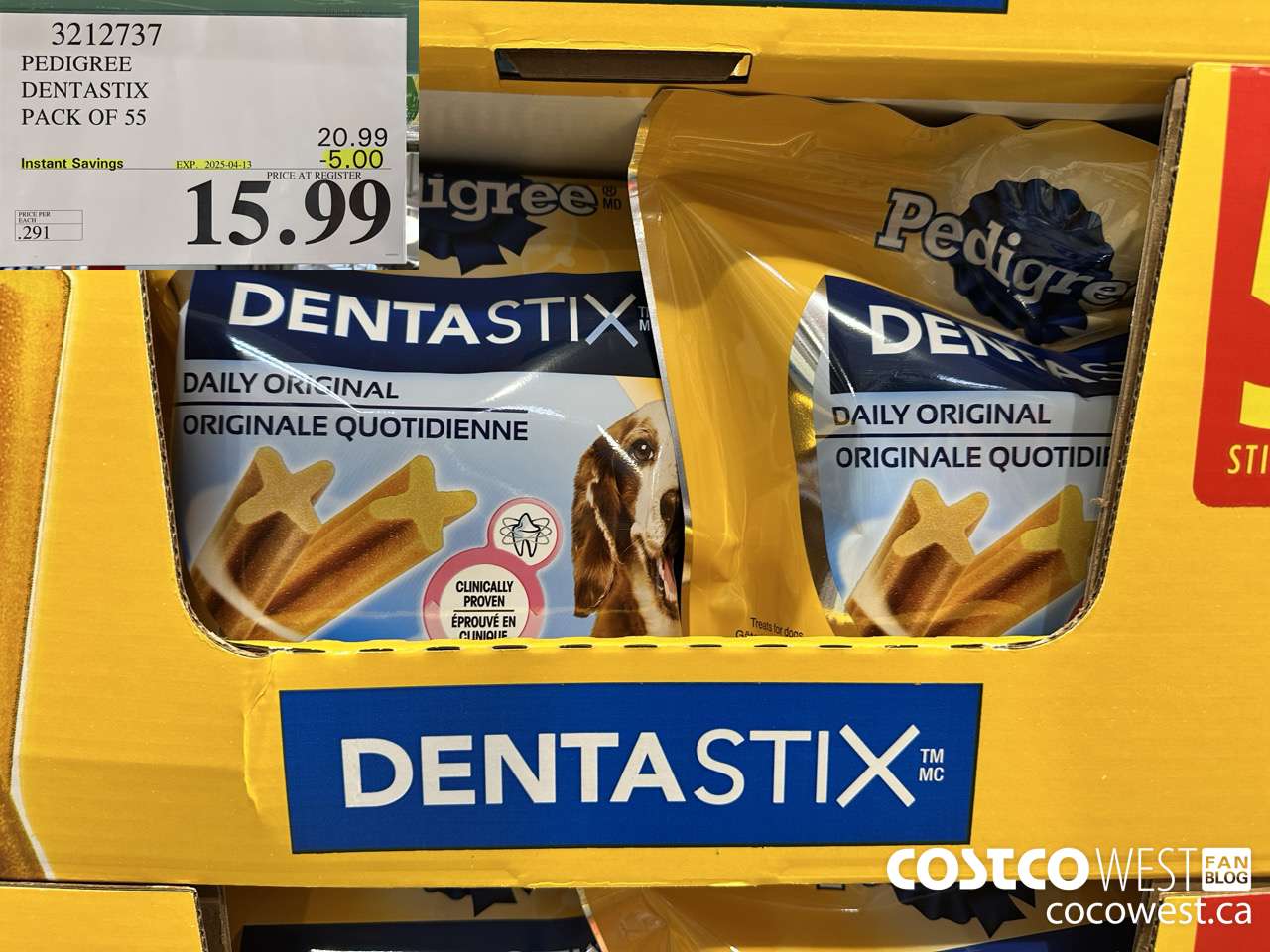 3212737 PEDIGREE DENTASTIX PACK OF 55 ($5.00 INSTANT SAVINGS EXPIRES ON 2025-04-13) $15.99