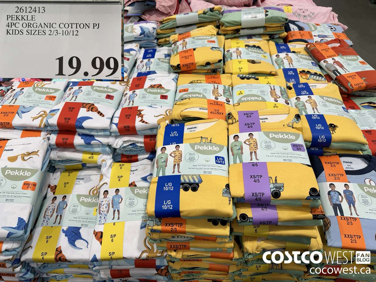 2612413 PEKKLE 4PC ORGANIC COTTON PJ KIDS SIZES 2/3-10/12 $19.99